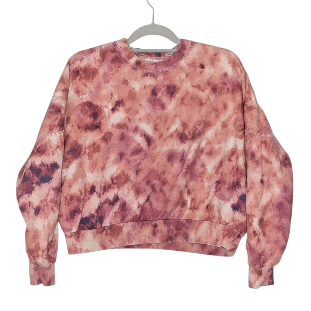 Kachel x Anthropologie Size XS Cropped Tie Dye Sweatshirt Pink Hippie Boho Comfy
